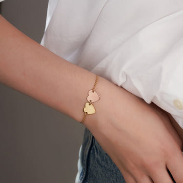 Mysha Personalized Eternal Name Rose Gold & Gold Heart Bracelet
