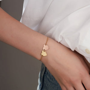 Mysha Personalized Eternal Name Rose Gold & Gold Heart Bracelet