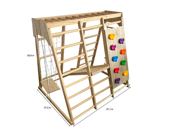 Magnolia 7-in-1 Real Wood Playset | Indoor & Outdoor Climbing Gym for Kids