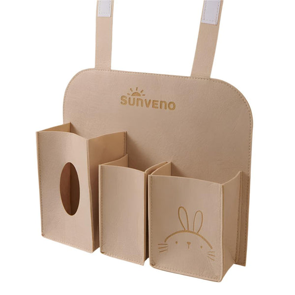 Baby car seat hanging organizer for travel essentials, shown from angle 7, keeping items accessible and organized.