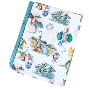 Baby & Toddler Minky Blanket - Dragons & Knights