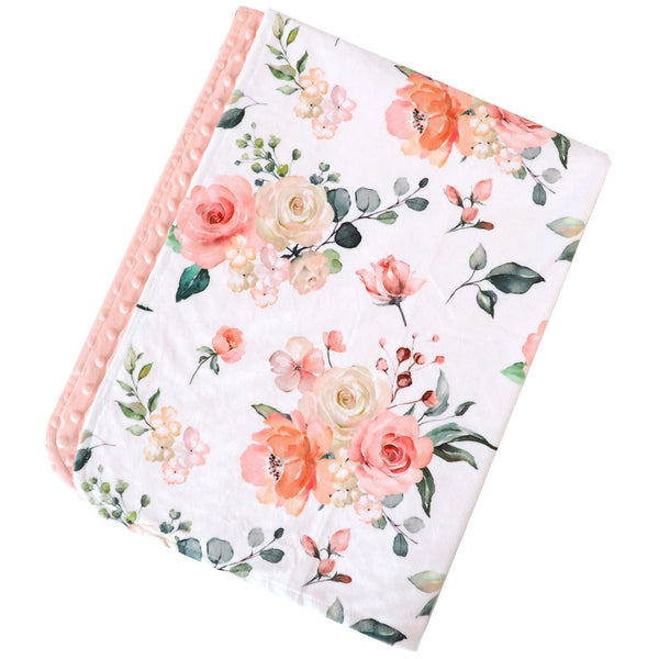 Premium Baby & Toddler Blanket - Peach Floral