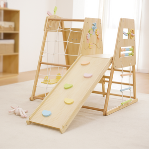 Avenlur Cherry 5-in-1 Wooden Indoor Climber – Montessori Play Gym for Toddlers & Kids