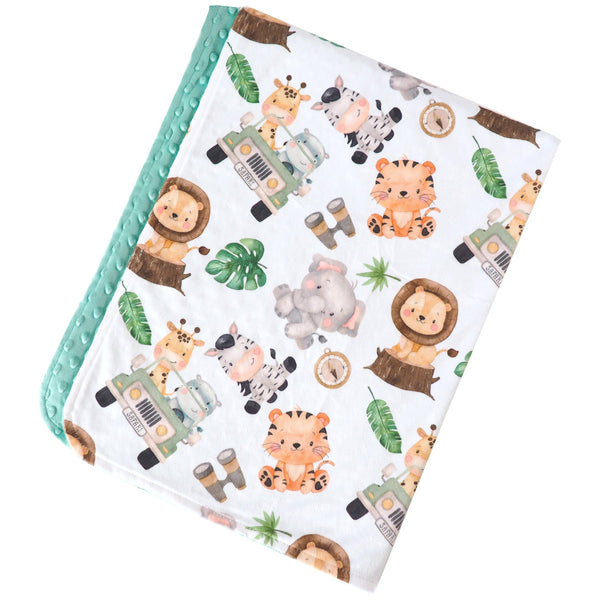 Premium Baby & Toddler Minky Blanket - Safari