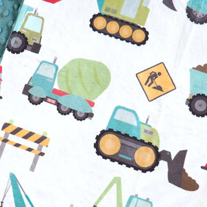 Baby & Toddler Minky Blanket - Construction Trucks