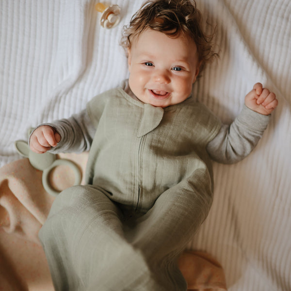 Mushie Organic Cotton Sleep Bag lightweight breathable two-way zipper