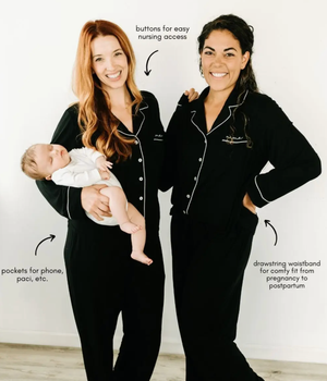 Embroidered 'Mama' Bamboo Pajamas (Long Sleeve)