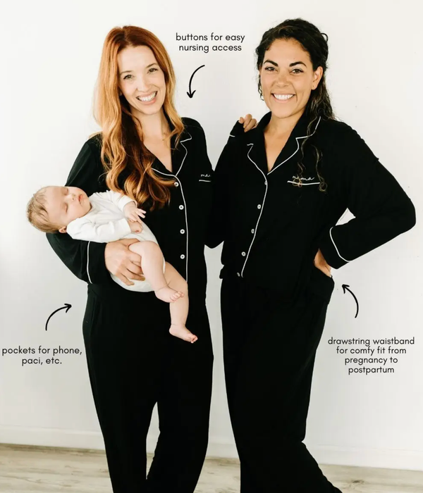 Embroidered 'Mama' Bamboo Pajamas (Long Sleeve)