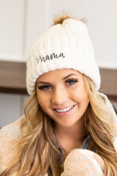 Mama Knitted Beanie Hat - Cozy gift for moms-to-be in Mommy & Me collection.