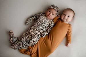 Leopard Knotted Newborn Baby Gown