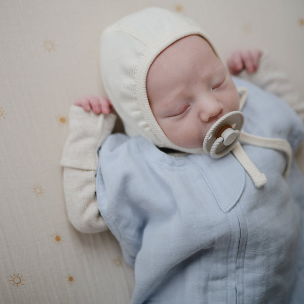 Mushie Organic Cotton Sleep Bag lightweight breathable two-way zipper