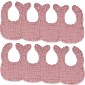 Muslin Bibs in Mauve