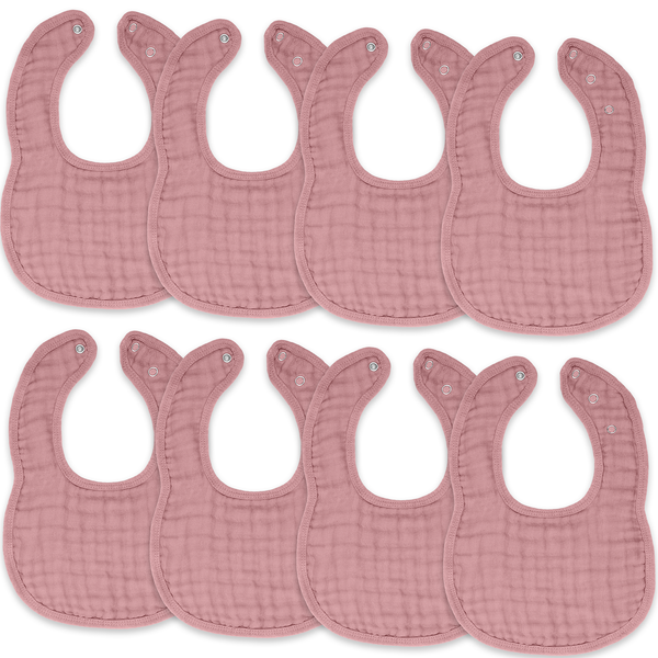 Muslin Bibs in Mauve