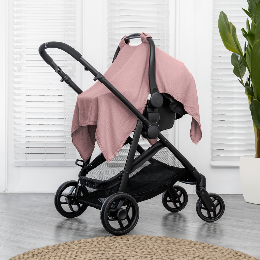 Baby Car Seat Cover in Mauve