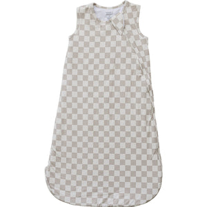 Taupe Checkered Bamboo Sleep Sack