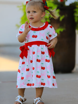 Cherry Bow Girls' Dress