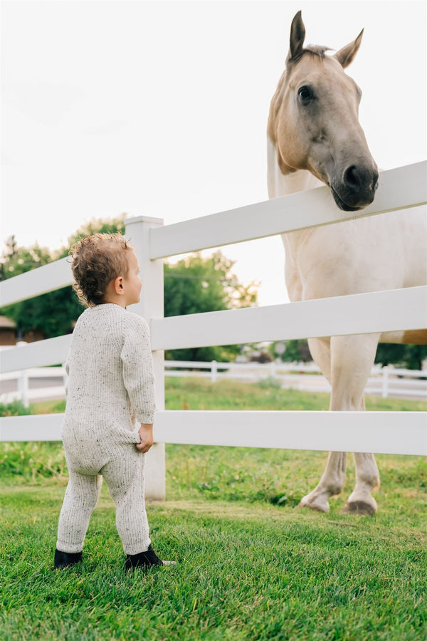 Heather Grey Chunky Knit Button Romper