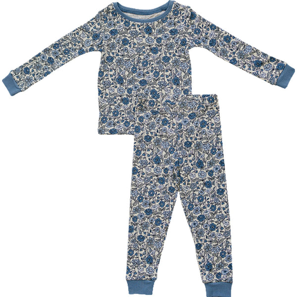 Bluebell Pointelle Bamboo Cozy Set for babies - soft, stylish two-piece outfit in soothing blue.
