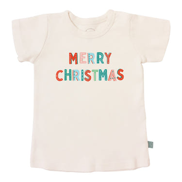 Baby graphic tee featuring "Merry Christmas" design, perfect for festive occasions.