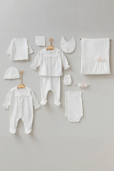 Mila White Newborn Coming Home Set (11 Pcs)
