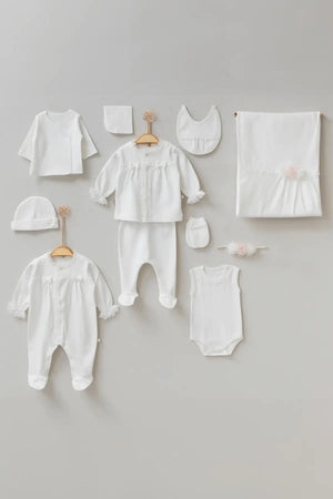 Mila White Newborn Coming Home Set (11 Pcs)