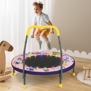 Mini Trampoline Folding Small Rebounder for Kids with Lights