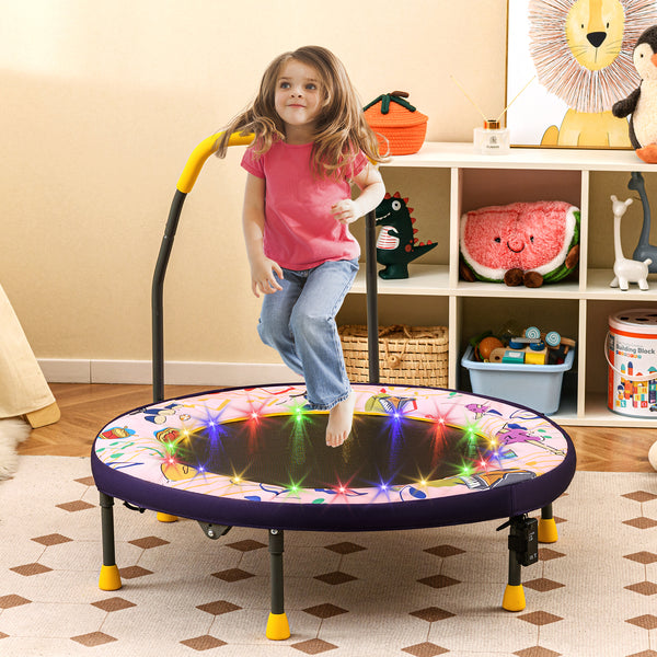 Mini Trampoline Folding Small Rebounder for Kids with Lights
