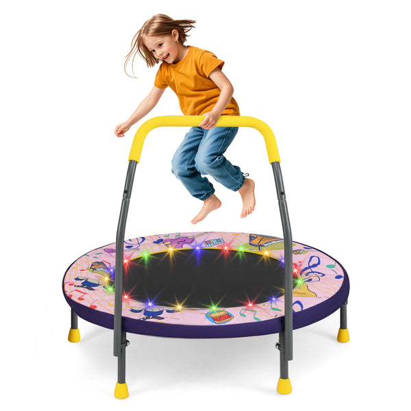Mini Trampoline Folding Small Rebounder for Kids with Lights