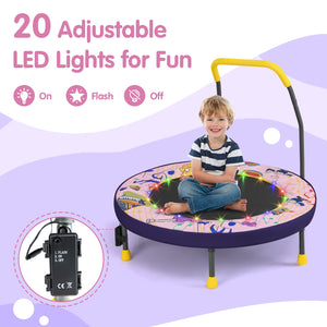 Mini Trampoline Folding Small Rebounder for Kids with Lights
