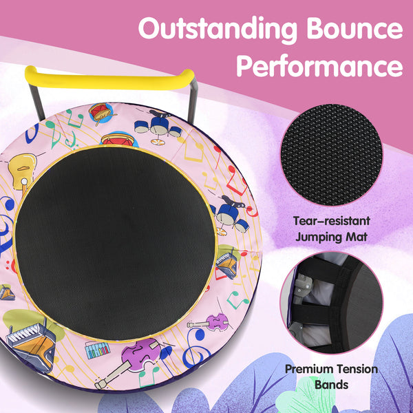 Mini Trampoline Folding Small Rebounder for Kids with Lights