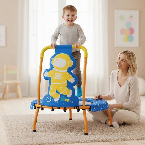 Mini Trampoline for Toddlers with Foam Padded Handle and Safety Padded Cover
