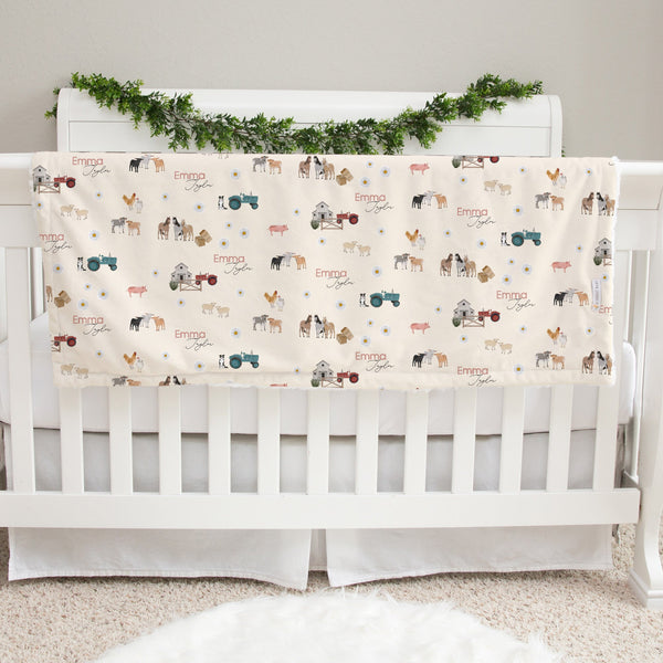 Newborn Personalized Blanket – Baby Deluxe Ivory Minky Fabric Wrap with Brown Deer Print