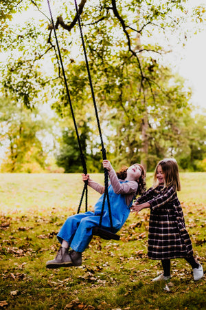 Dark Brown Stained Classic Bench Swing