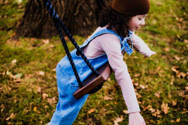 Dark Brown Stained Classic Bench Swing
