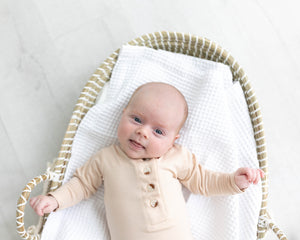 Knotted Baby Gown Set - Sand (Newborn-3 months)