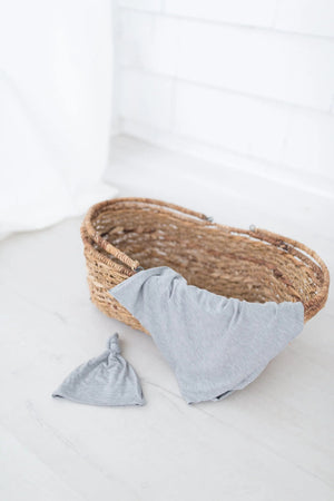 Swaddle Blanket and Hat Set - Gray - MOOGCO Baby