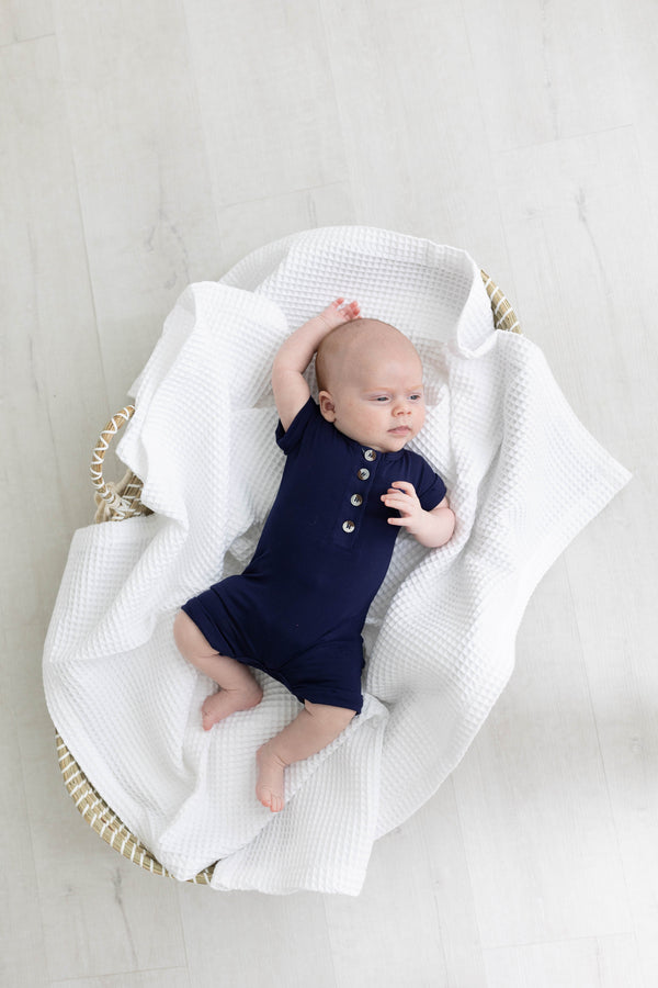 Baby Romper - (Newborn-12 months) White, Navy Blue, Pink, Camel Brown