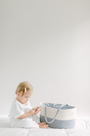 Diaper Caddy Organizer - Gray and Cream