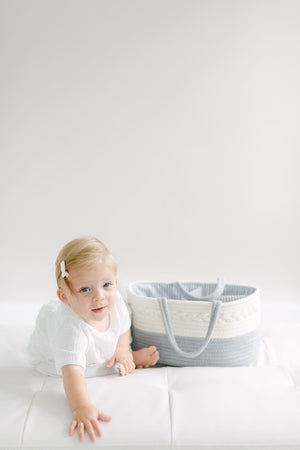 Diaper Caddy Organizer - Gray and Cream