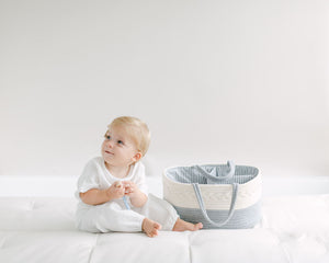 Diaper Caddy Organizer - Gray and Cream