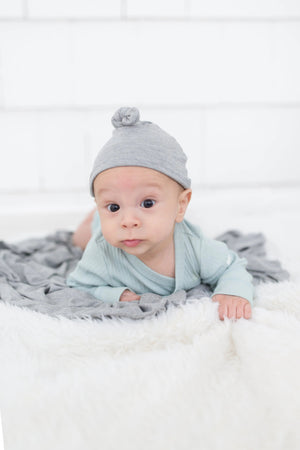 Swaddle Blanket and Hat Set - Gray - MOOGCO Baby