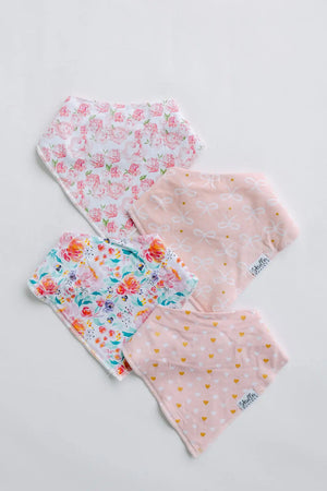 Bandana Bibs - Flowers, Hearts and Bows