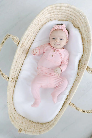 Top and Bottom Outfit, Hat and Headband Set (Newborn - 12 months) - Pink - MOOGCO Baby