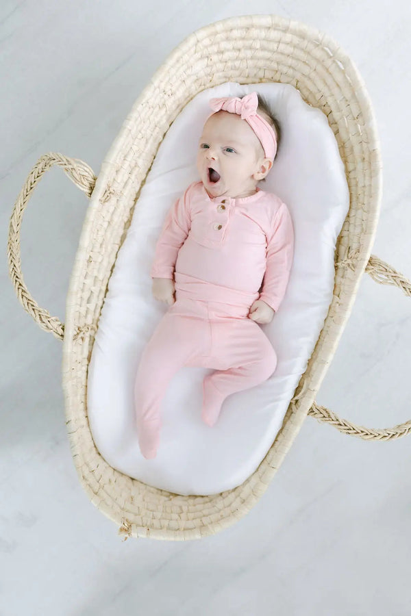 Top and Bottom Outfit, Hat and Headband Set (Newborn - 12 months) - Pink - MOOGCO Baby
