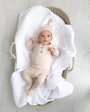 Top and Bottom Outfit Set (Newborn-12 months sizes) Sand