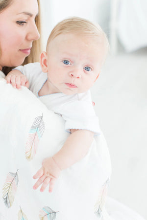 Swaddle Blanket - Bamboo and Cotton - Feather - MOOGCO Baby