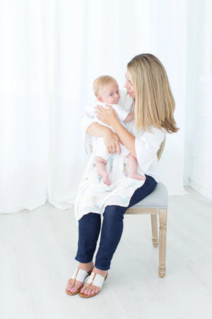 Swaddle Blanket - Bamboo and Cotton - Feather - MOOGCO Baby