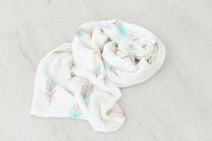Swaddle Blanket - Bamboo and Cotton - Feather - MOOGCO Baby