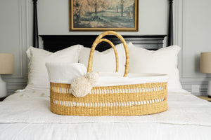 Modern Open Weave<br> African Moses Basket <br> Vegan Handle