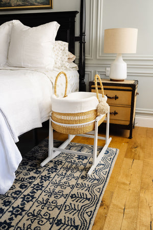 Modern Open Weave<br> African Moses Basket <br> Vegan Handle